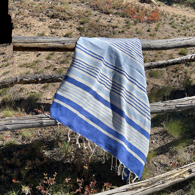 COTTON SPA TOWEL | BLUE + SKY BLUE + CREAM | BEJA STYLE