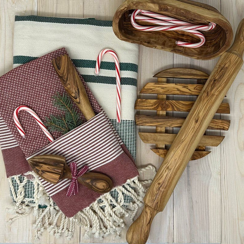 OLIVE WOOD ROLLING PIN - TRADITIONAL