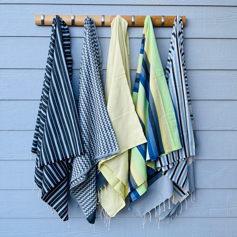 COTTON SPA TOWEL | YELLOW + LIME + BLUE | MAHDIA STYLE