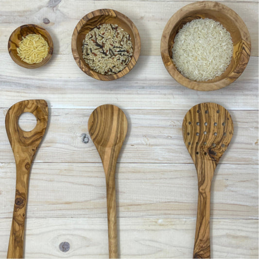 OLIVE WOOD COOKING UTENSIL SLOTTED SPATULA 12"