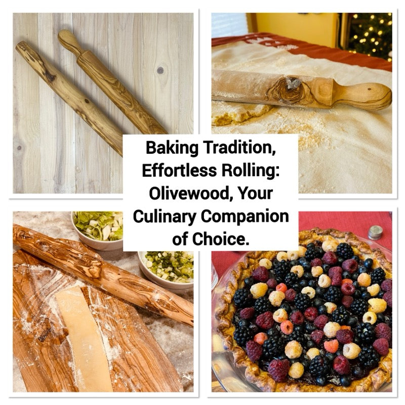 OLIVE WOOD ROLLING PIN - FRENCH STYLE