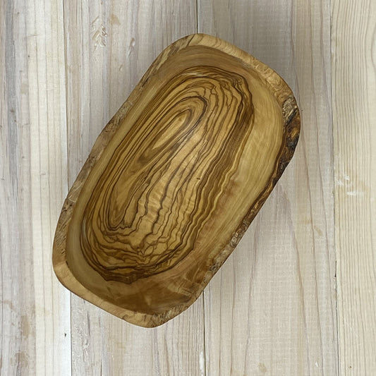 RUSTIC OLIVE WOOD CANOE SMALL