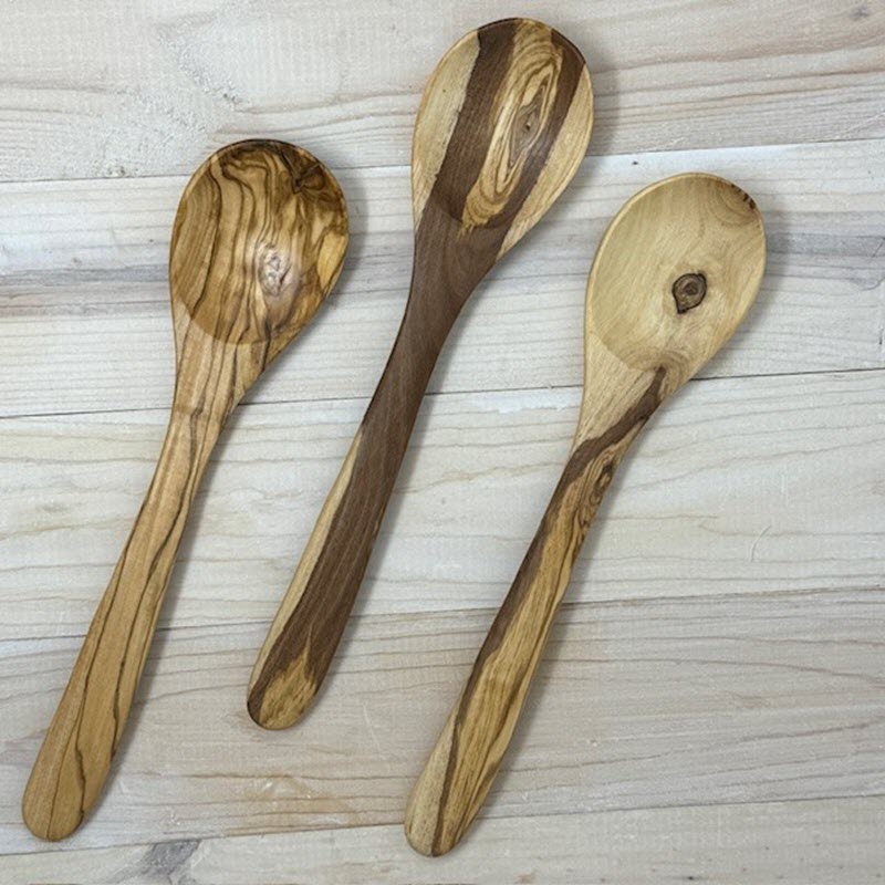 OLIVE WOOD UTENSIL COOKING SPOON - FLAT HANDLE