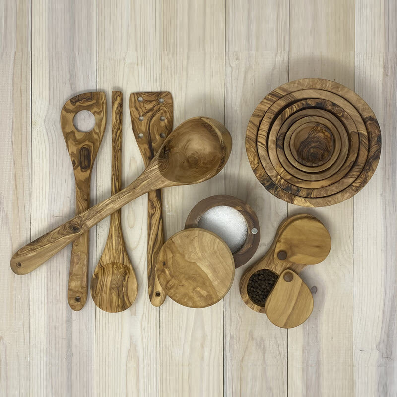 OLIVE WOOD SPICE KEEPER - 2-POCKET