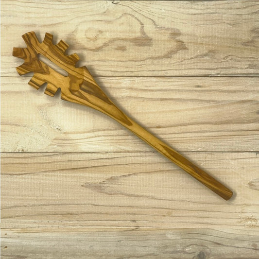 OLIVE WOOD COOKING UTENSIL SPAGHETTI CLAW 12"