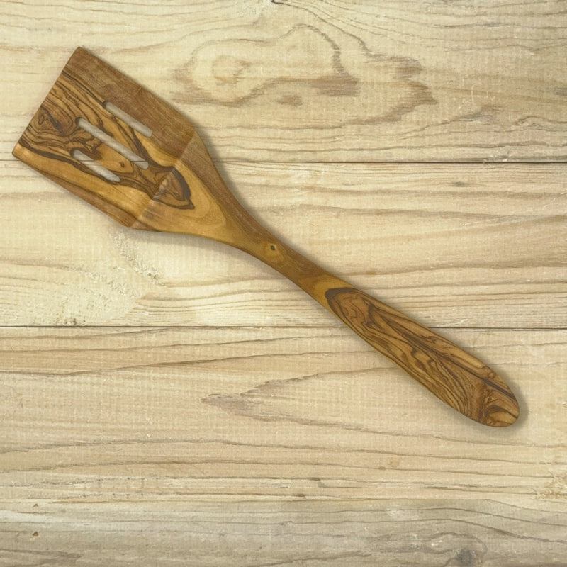 OLIVE WOOD COOKING UTENSIL SLOTTED SPATULA 12"