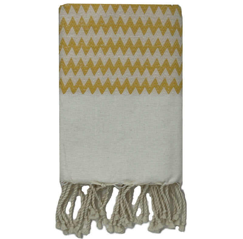 COTTON SPA TOWEL | YELLOW + WHITE | ZAGOUAN STYLE