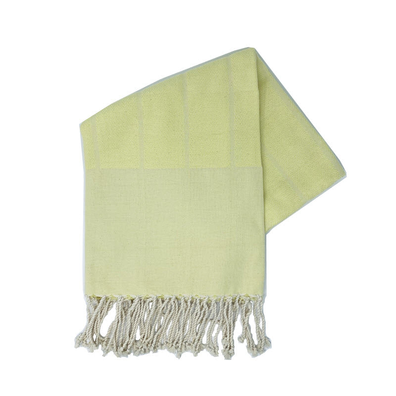 COTTON | SPA TOWEL | THROW | BLANKET | LEMON YELLOW TEXTURED | FOUTA TOWEL