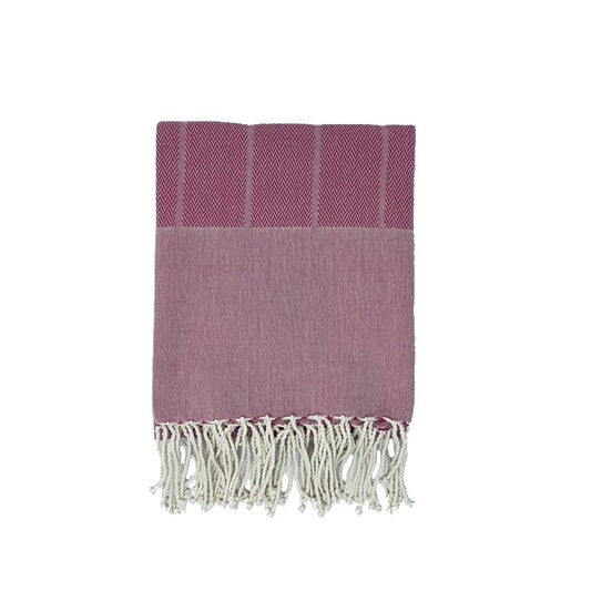 COTTON | SPA TOWEL | THROW | BLANKET | RASPBERRY RED – TEXTURED | FOUTA TOWEL