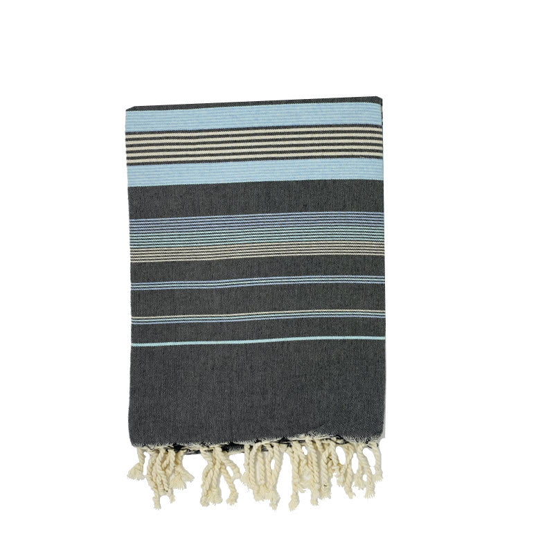 COTTON | SPA TOWEL | THROW | BLANKET | MINT + GREY + BLUE + BLACK + STRIPED | FOUTA TOWEL | STYLE EL JEM