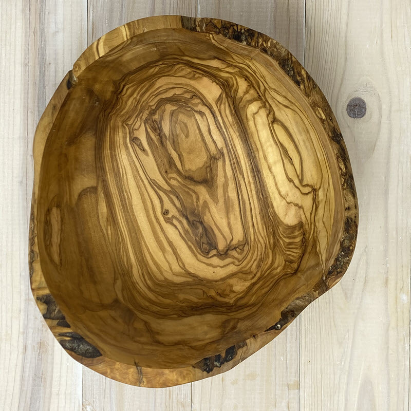 OLIVE WOOD SERVING BOWL - RUSTIC LARGE