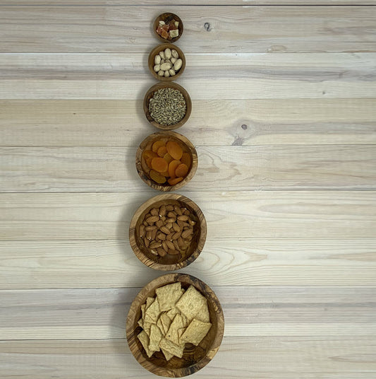 OLIVE WOOD SERVING BOWL SET - 6 PIECES Makes any setting beautiful