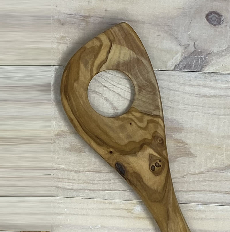 OLIVE WOOD RISOTTO SPOON with Rounded and Cornered Edge