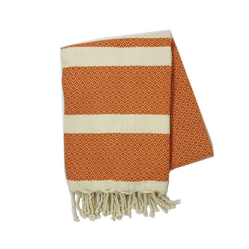 Orange and Cream Tunisian Fouta Towel Gift
