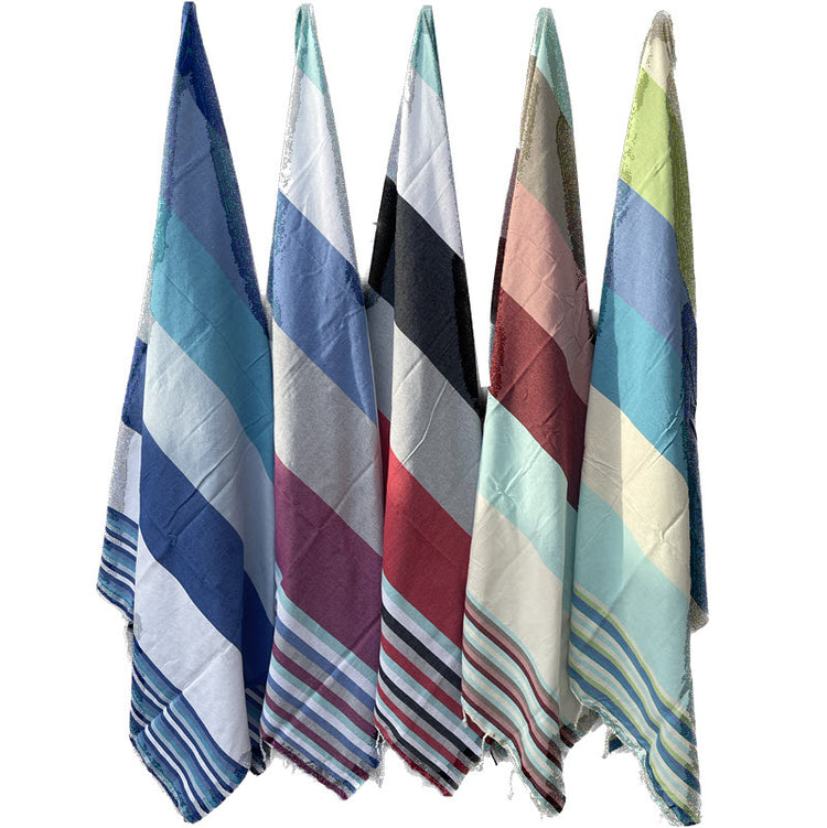 Bright Striped Cotton Towels Blue, Cyan, Burgundy, Red, Lime and more