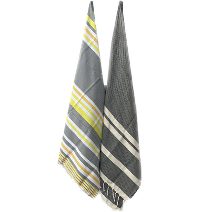 COTTON SPA TOWEL | Yellow and Grey | Bembla STYLE
