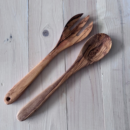 OLIVE WOOD UTENSIL SERVING SPORK + SPOON