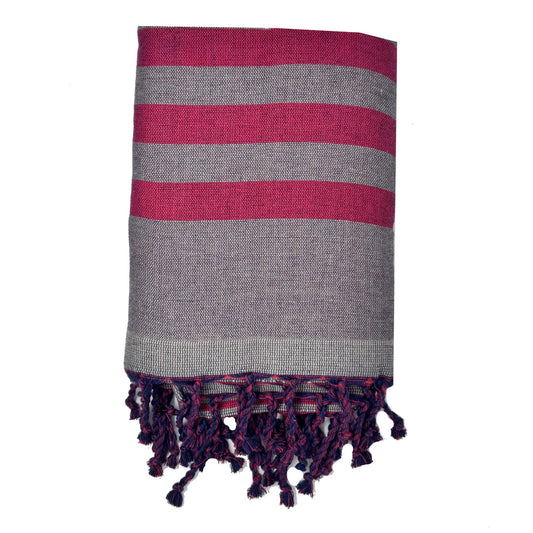 COTTON SPA TOWEL | RED + KHAKI | BEJA STYLE