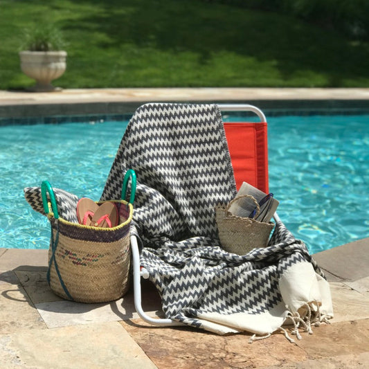 COTTON SPA TOWEL | BLUE-GREEN | TOZEUR STYLE