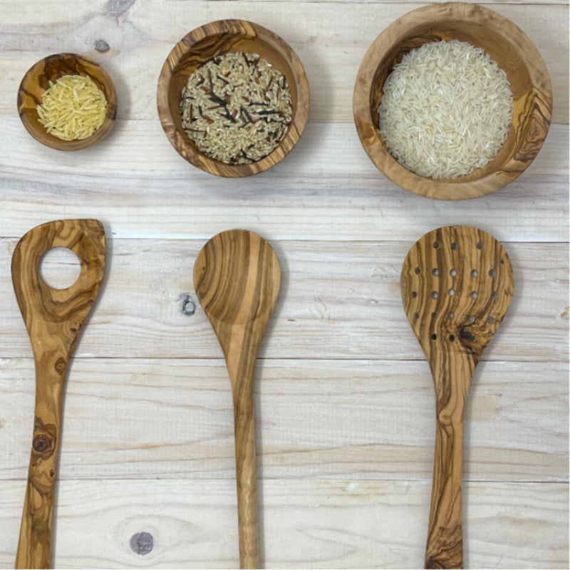 OLIVE WOOD COOKING UTENSIL EXTRA LONG SPOON 14"