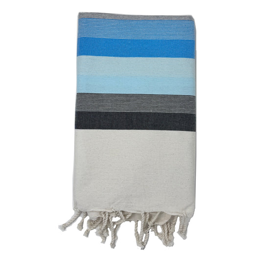 COTTON SPA TOWEL | CYAN + CELADON | MAHDIA STYLE