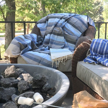 Medina Stripe Fouta – Sky Blue