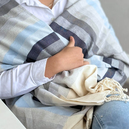 Medina Stripe Fouta – Sky Blue