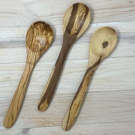 OLIVE WOOD UTENSIL COOKING SPOON - FLAT HANDLE