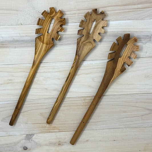 OLIVE WOOD UTENSIL SPAGHETTI SERVER 12"