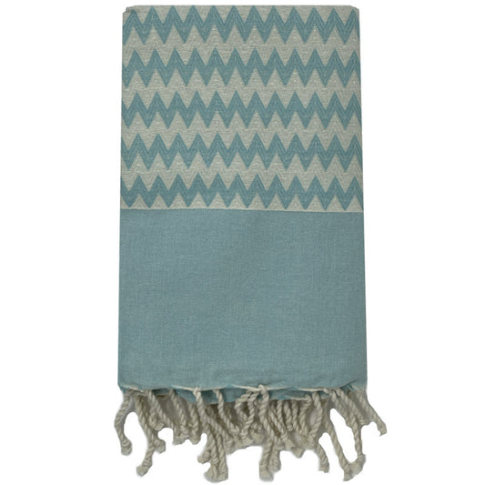 COTTON SPA TOWEL | CELADON + WHITE | ZAGOUAN STYLE