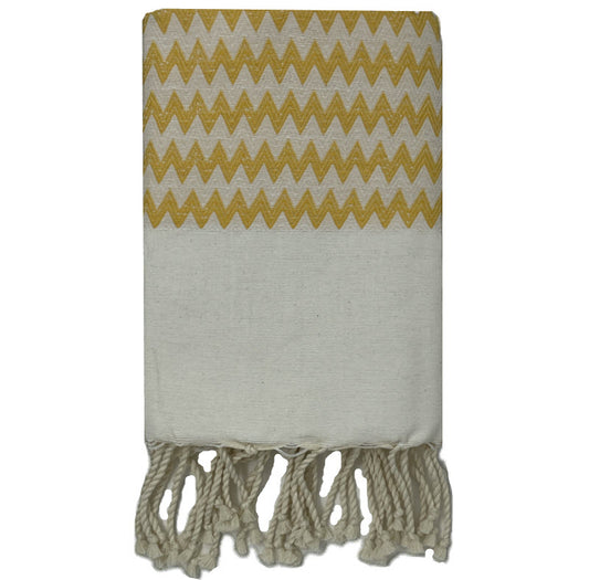 COTTON SPA TOWEL | YELLOW + WHITE | ZAGOUAN STYLE