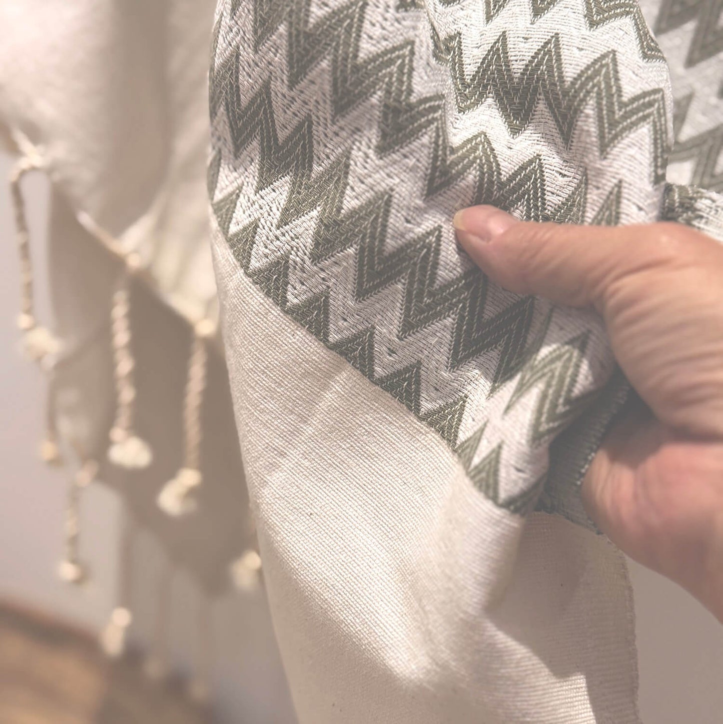 Atlas Wave Fouta – Olive & Ivory