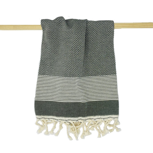 Cotton Hand Towel Black and White Tunisian Hand Made