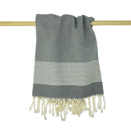 Hand Towel Grey and White Tunisian Hand Made