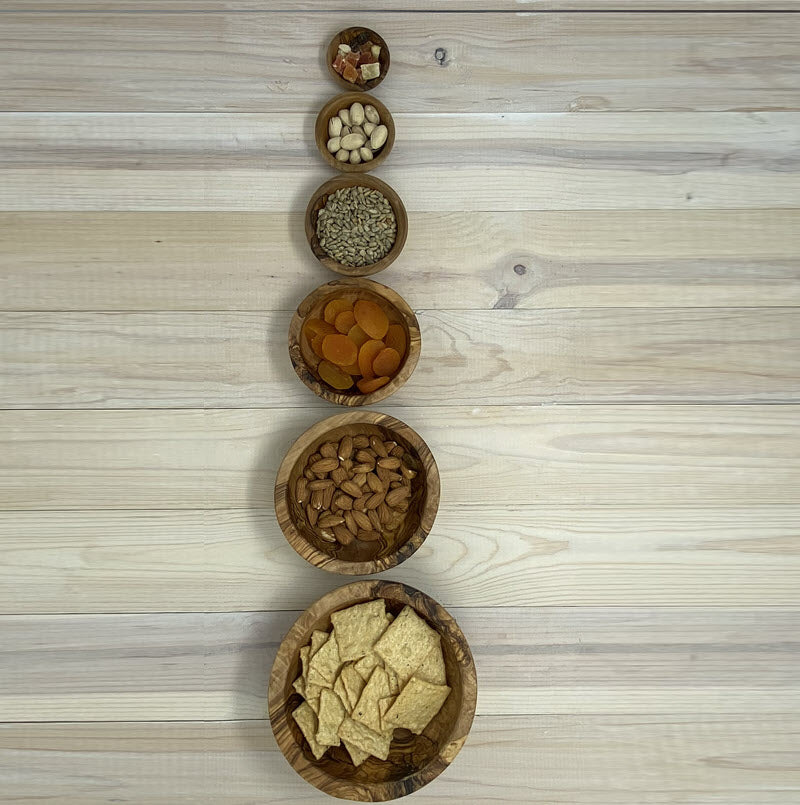 OLIVE WOOD SERVING BOWL SET - 6 PIECES Makes any setting beautiful