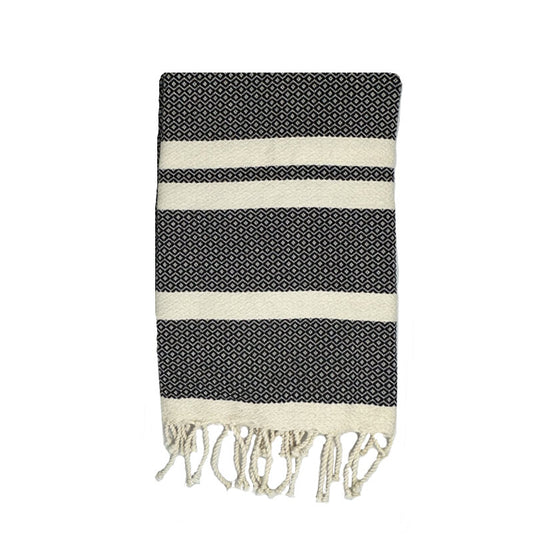 COTTON SPA TOWEL | BLACK | TOZEUR STYLE